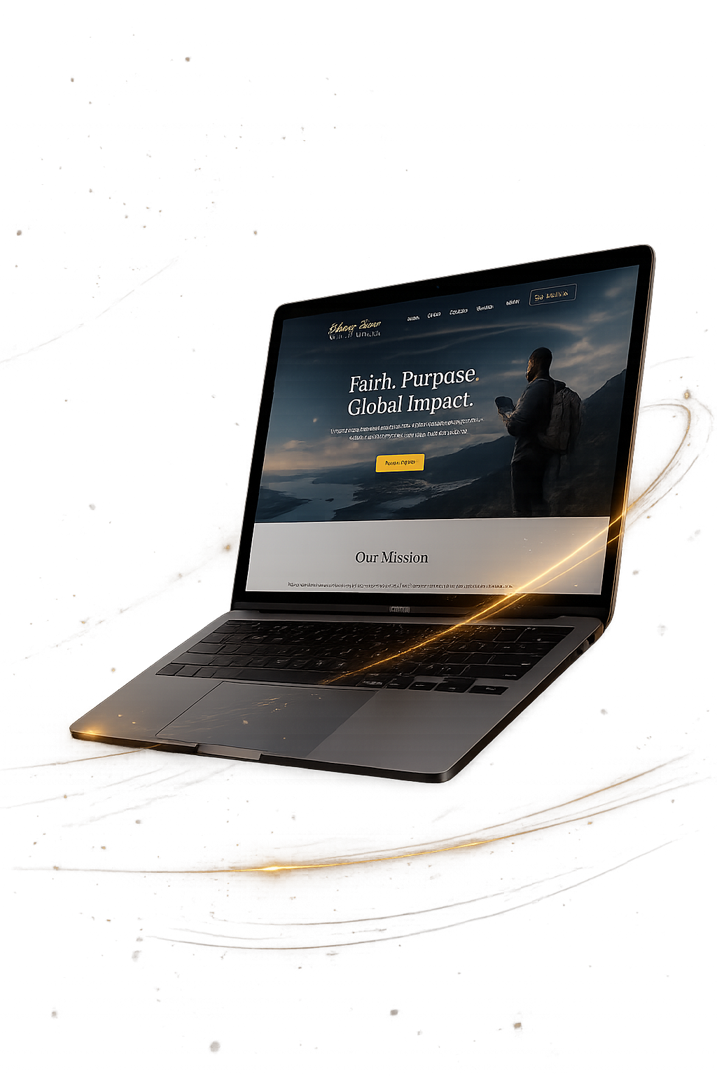 VisionBridge website preview on a laptop